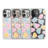 iPhone 16 Pro Max Personalised Text Love Hearts Black Impact Phone Case