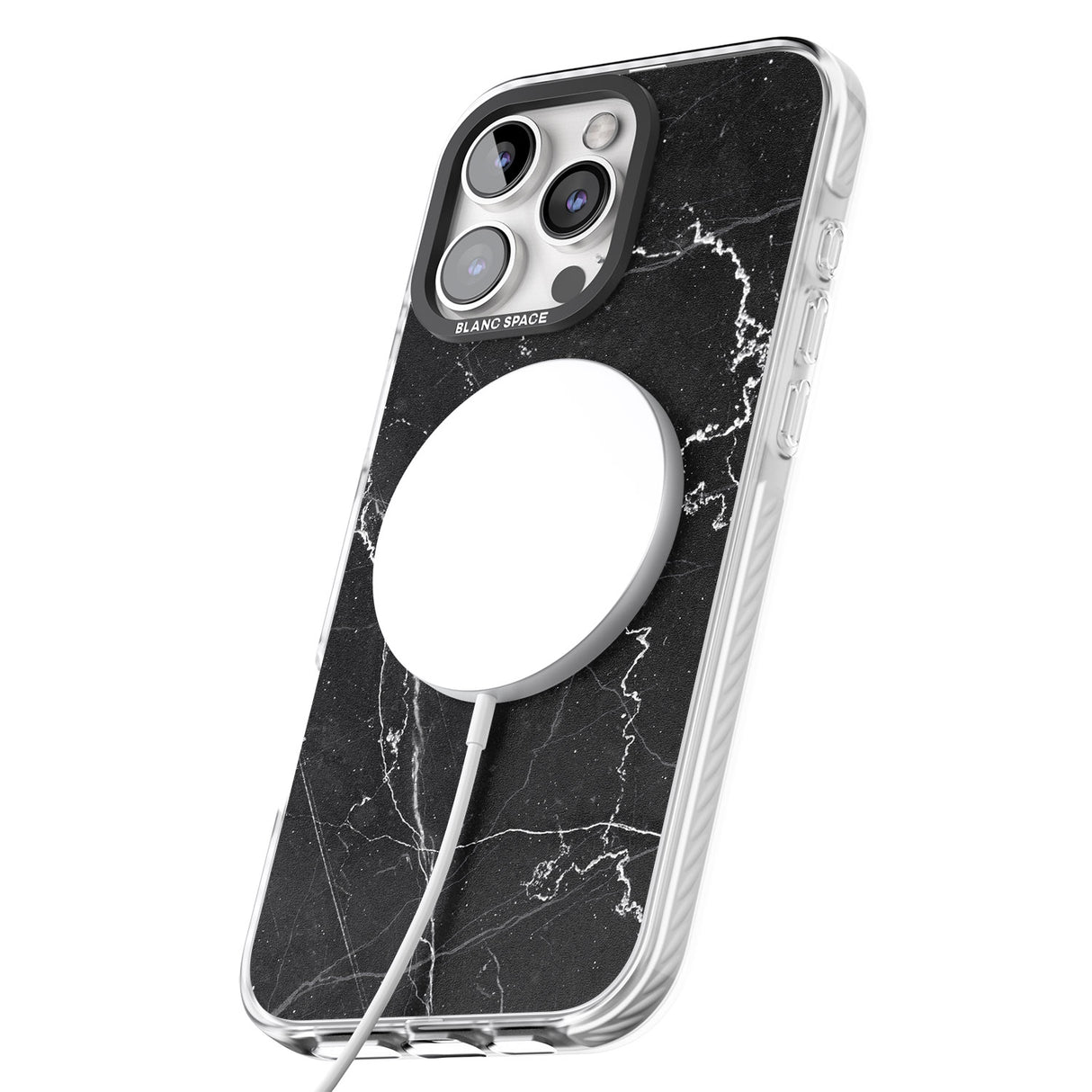 iPhone 16 Pro Max Personalised Black Marble 2 Black Impact Phone Case