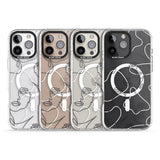 iPhone 16 Pro Max Personalised Abstract Faces Black Impact Phone Case