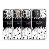 iPhone 16 Pro Max Personalised Black & White Paint Splatters Black Impact Phone Case