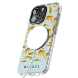 iPhone 16 Pro Max Personalised Tiger Pattern: Turquoise Blue Black Impact Phone Case