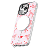 iPhone 16 Pro Max Personalised + Red & Pink Cheetah Black Impact Phone Case