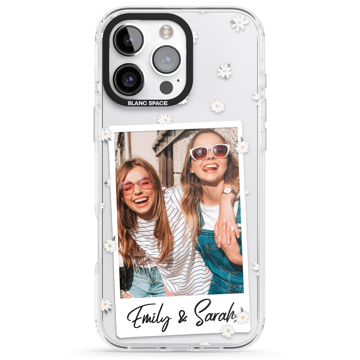 iPhone 16 Pro Max Personalised Daisy Instant Photo Black Impact Phone Case