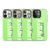 iPhone 16 Pro Max Personalised Bold Name: Lime Black Impact Phone Case