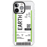 iPhone 16 Pro Max Personalised Earth Space Travel Ticket Black Impact Phone Case