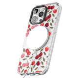 iPhone 16 Pro Max Personalised Cherry Pattern Black Impact Phone Case + Magsafe