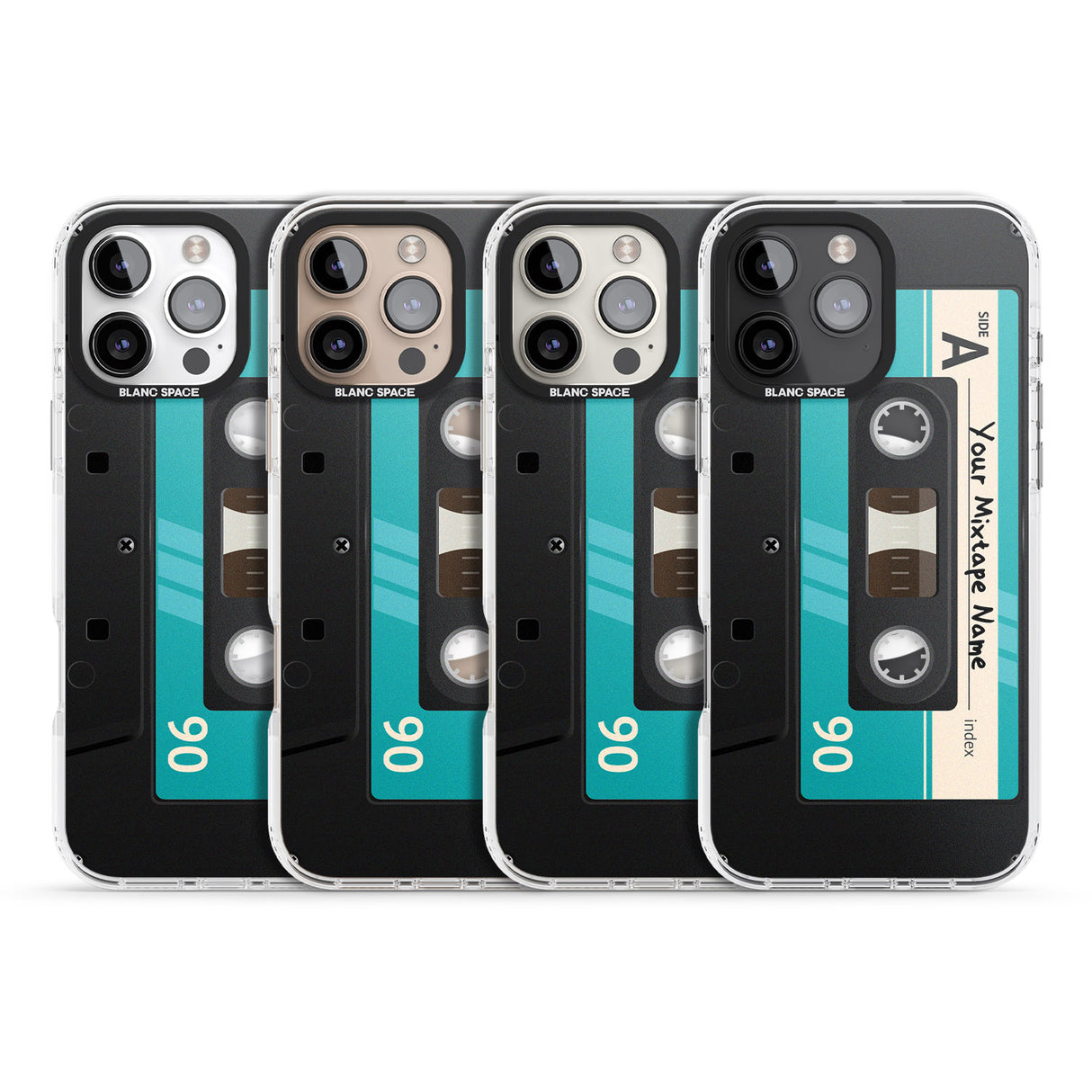 iPhone 16 Pro Max Personalised Dark Cassette Black Impact Phone Case