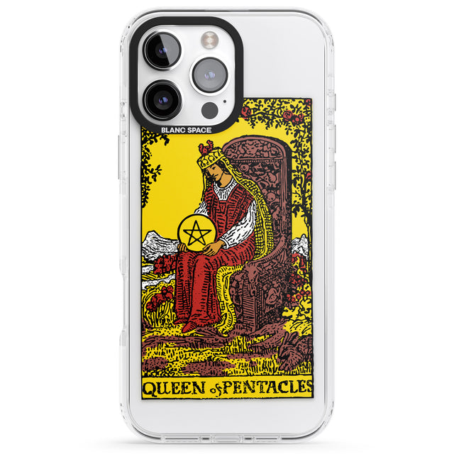 iPhone 16 Pro Max Personalised Queen of Pentacles Tarot Card - Colour Black Impact Phone Case