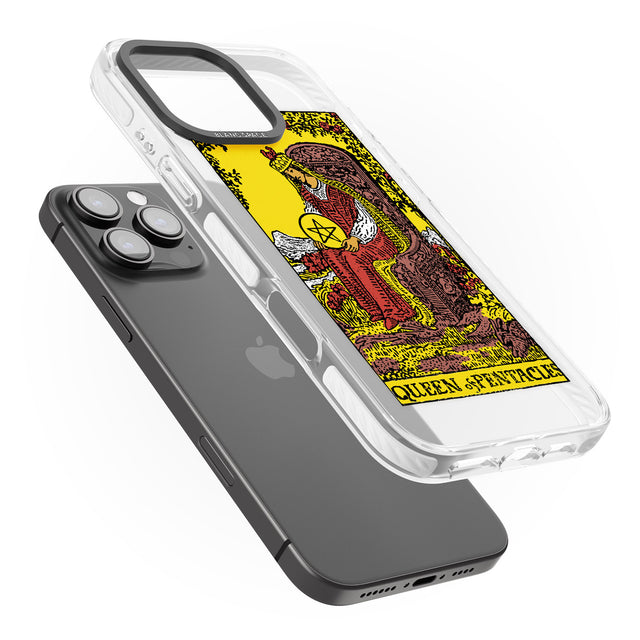 iPhone 16 Pro Max Personalised Queen of Pentacles Tarot Card - Colour Black Impact Phone Case