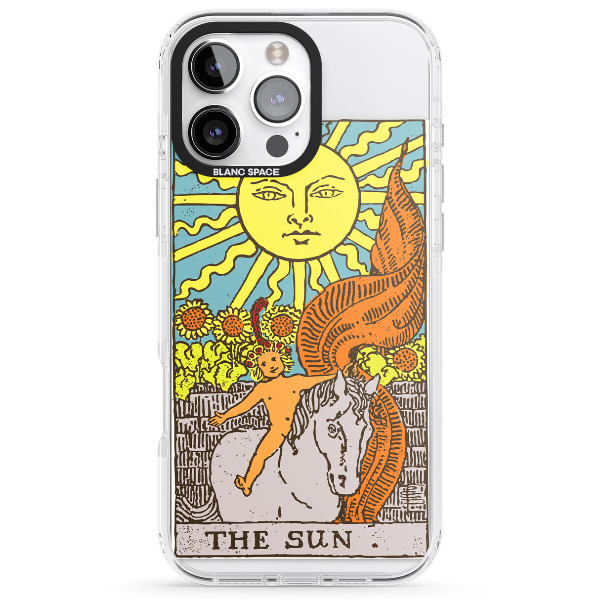 iPhone 16 Pro Max Personalised The Sun Tarot Card - Colour Black Impact Phone Case