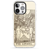 iPhone 16 Pro Max Personalised The Lovers Tarot Card - Solid Cream Black Impact Phone Case