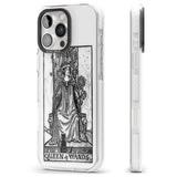 iPhone 16 Pro Max Personalised Queen of Wands Tarot Card - Transparent Black Impact Phone Case