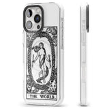 iPhone 16 Pro Max Personalised The World Tarot Card - Transparent Black Impact Phone Case