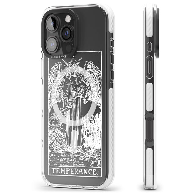 iPhone 16 Pro Max Personalised Temperance Tarot Card - White Transparent Black Impact Phone Case