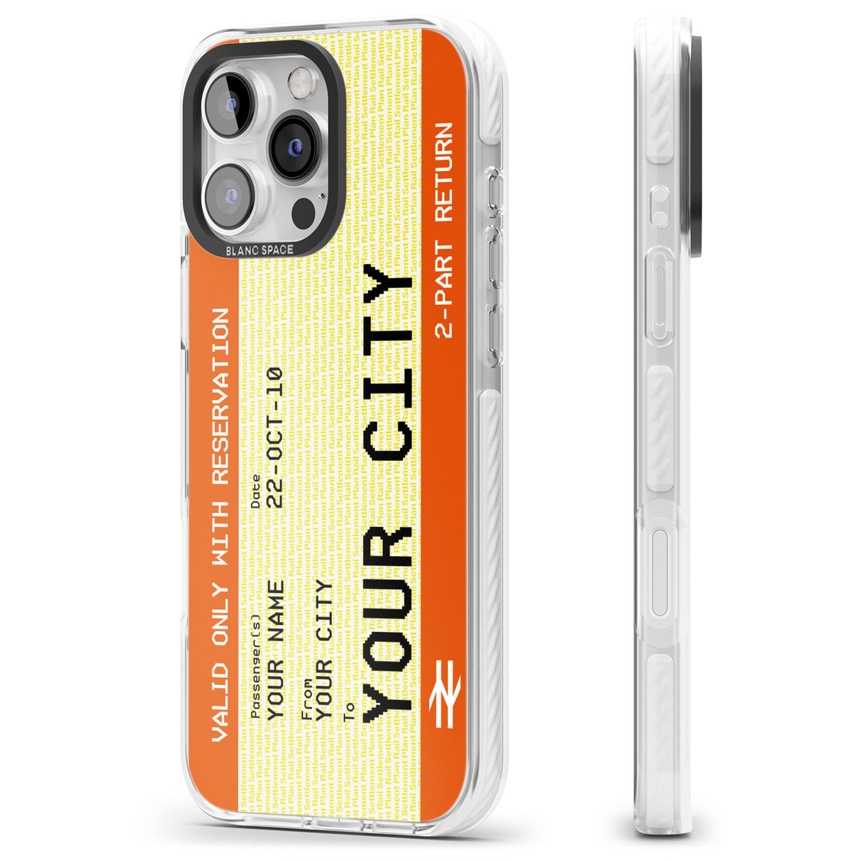 iPhone 16 Pro Max Personalised Create Your Own Train Ticket Black Impact Phone Case