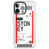 iPhone 16 Pro Max Personalised Sydney Boarding Pass Black Impact Phone Case