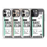 iPhone 16 Pro Max Personalised Barcelona Boarding Pass Black Impact Phone Case