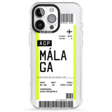 iPhone 16 Pro Max Personalised Málaga Boarding Pass Black Impact Phone Case