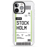 iPhone 16 Pro Max Personalised Stockholm Boarding Pass Black Impact Phone Case