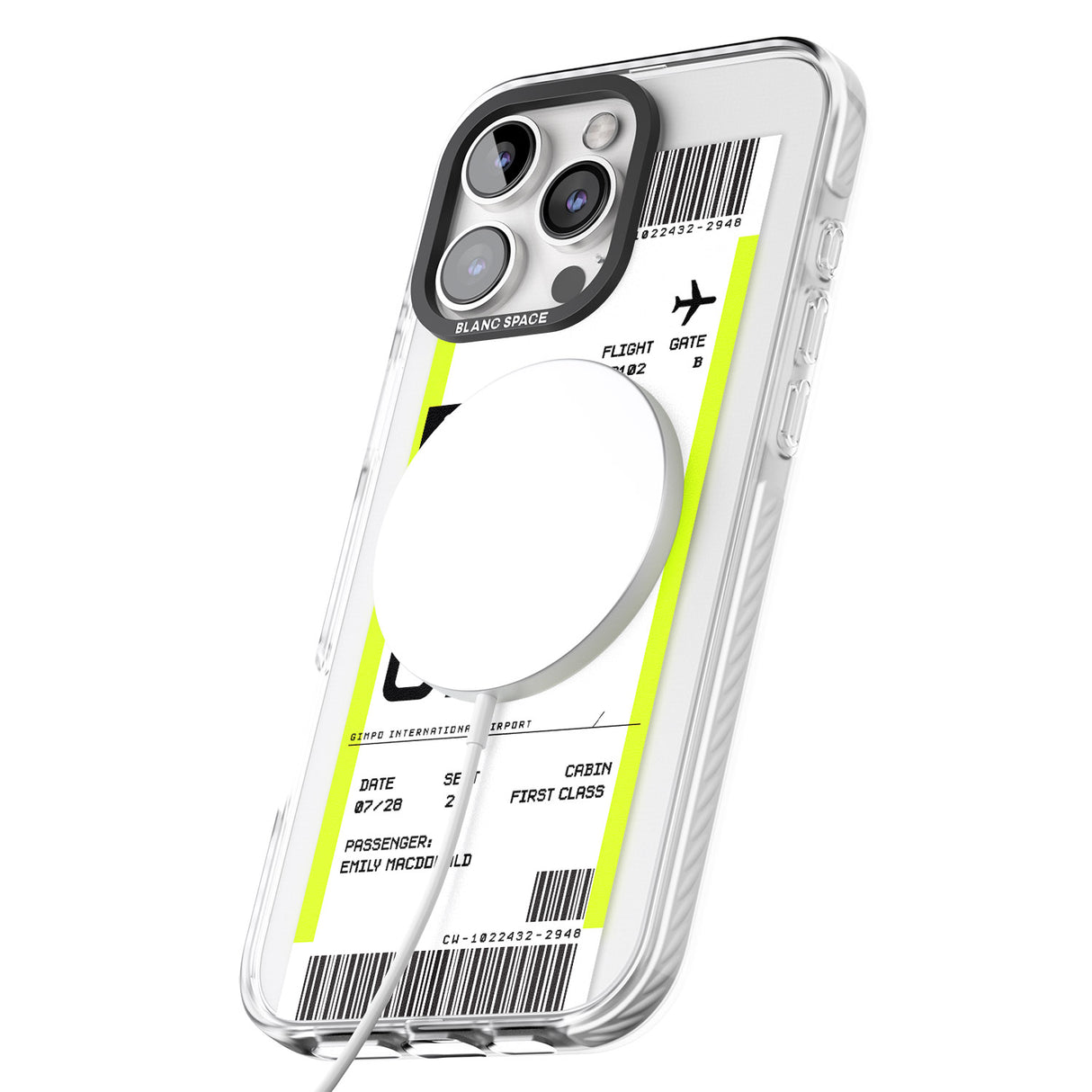 iPhone 16 Pro Max Personalised Seoul Boarding Pass Black Impact Phone Case