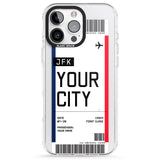 iPhone 16 Pro Max Personalised Create Your Own Boarding Pass Ticket Black Impact Phone Case