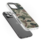 iPhone 16 Pro Max Green and Brown Camo Black Impact Phone Case