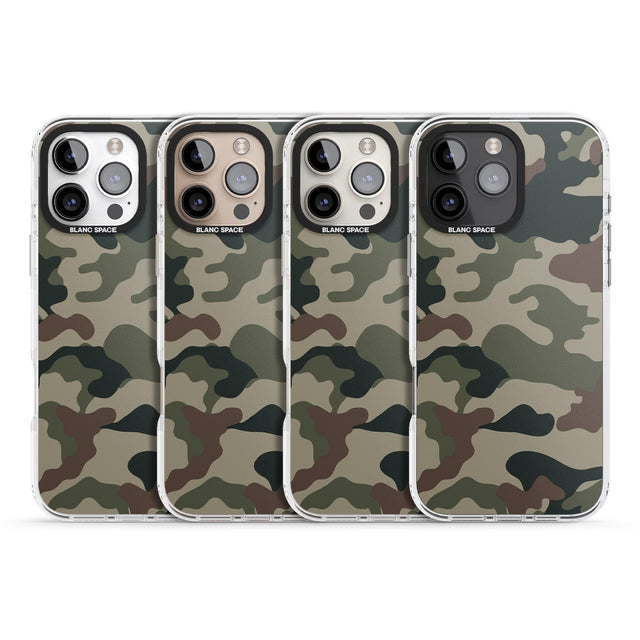 iPhone 16 Pro Max Woodland British Camo Black Impact Phone Case