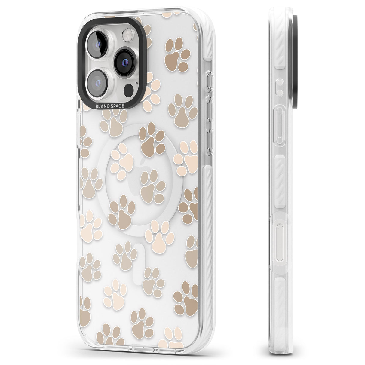 iPhone 16 Pro Max Paw Prints Black Impact Phone Case