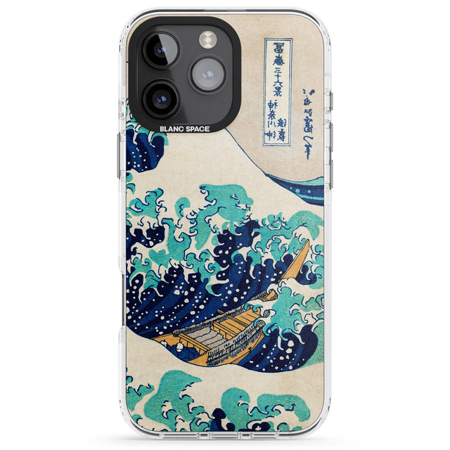 iPhone 16 Pro Max The Great Wave by Katsushika Hokusai Black Impact Phone Case