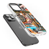 iPhone 16 Pro Max Vintage Collage: Road Trip Black Impact Phone Case