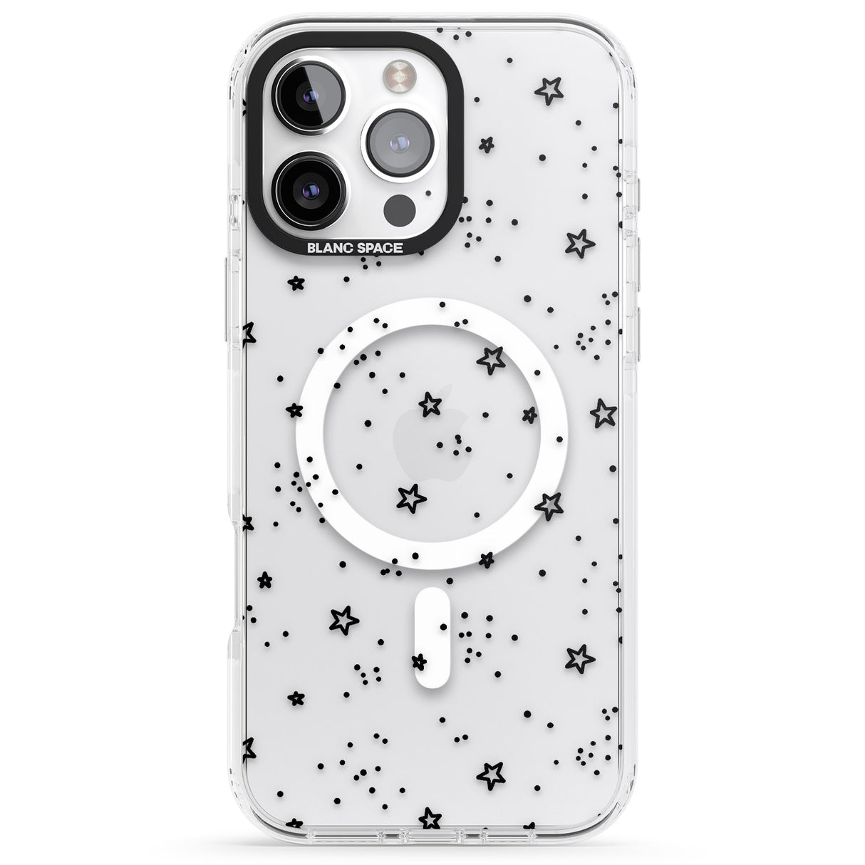 iPhone 16 Pro Max Star Outlines Black Impact Phone Case