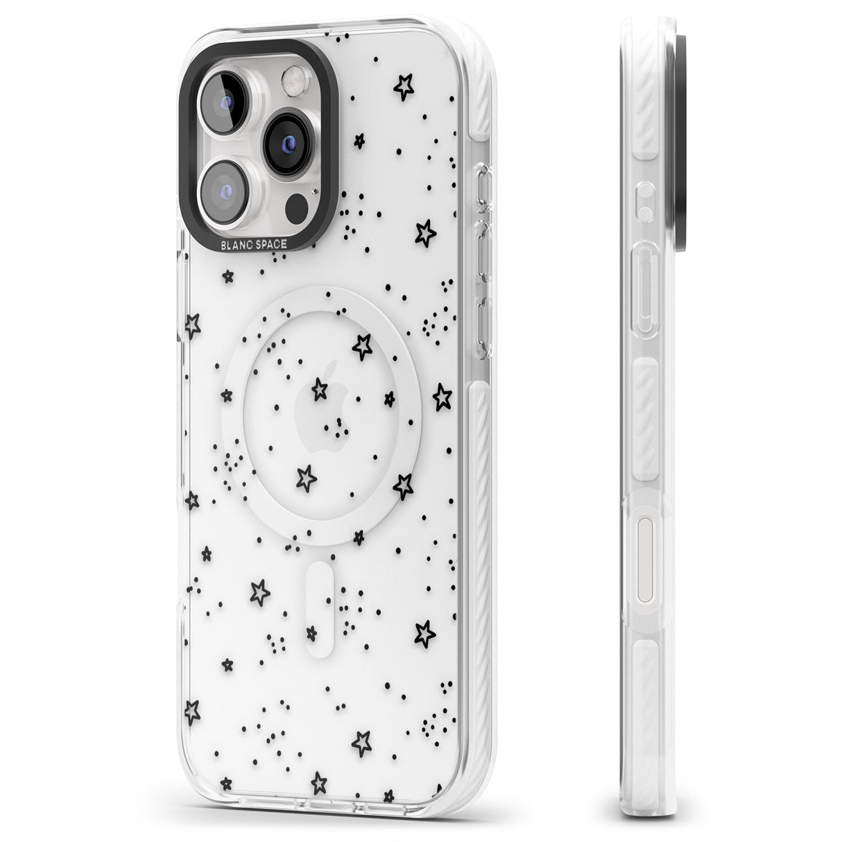 iPhone 16 Pro Max Star Outlines Black Impact Phone Case