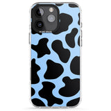 iPhone 16 Pro Max Blue and Black Cow Print Black Impact Phone Case