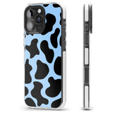 iPhone 16 Pro Max Blue and Black Cow Print Black Impact Phone Case