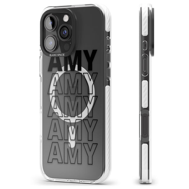 iPhone 16 Pro Max Personalised Clear Text 5A Black Impact Phone Case