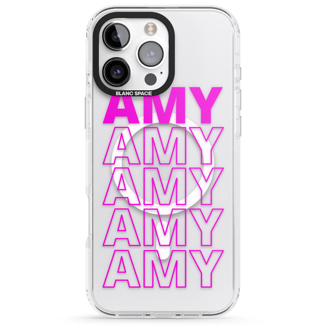 iPhone 16 Pro Max Personalised Clear Text 5D Black Impact Phone Case