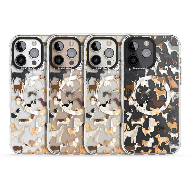 iPhone 16 Pro Max Hand Painted Dogs Black Impact Phone Case