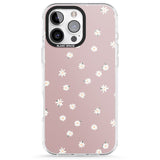 iPhone 16 Pro Max Dark Pink Cute Floral Design Black Impact Phone Case