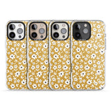 iPhone 16 Pro Max Floral Print on Mustard Cute Floral Black Impact Phone Case