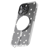 iPhone 16 Pro Max Painted Daises on Transparent Black Impact Phone Case