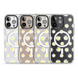 iPhone 16 Pro Max White Daisy Pattern (Clear) Black Impact Phone Case