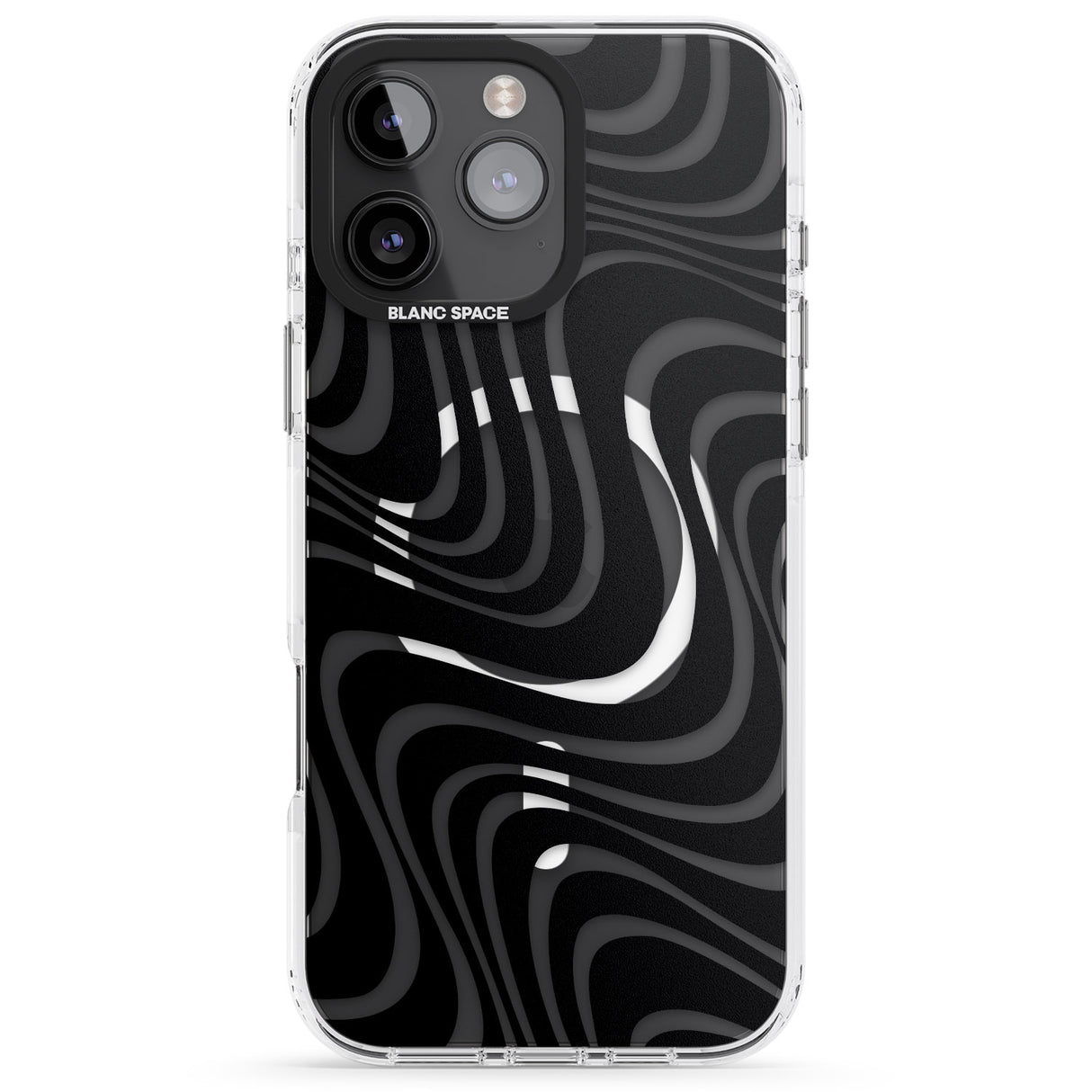 iPhone 16 Pro Max Abstract Waves Black Impact Phone Case