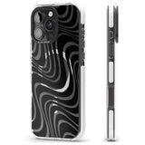 iPhone 16 Pro Max Abstract Waves Black Impact Phone Case