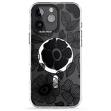 iPhone 16 Pro Max Black Flowers Black Impact Phone Case