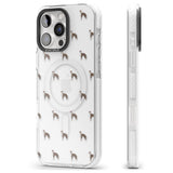 iPhone 16 Pro Max Whippet/Italian Greyhound Dog Pattern Clear Black Impact Phone Case