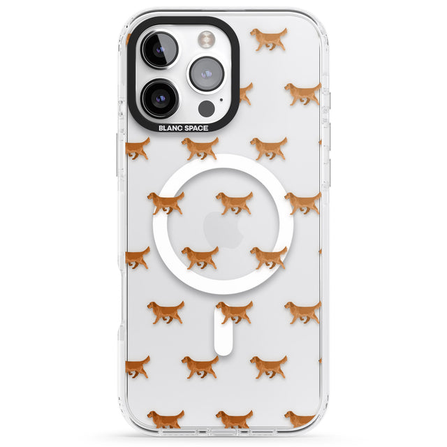 iPhone 16 Pro Max Golden Retriever Dog Pattern Clear Black Impact Phone Case