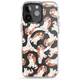 iPhone 16 Pro Max Cavalier King Charles Spaniel Dog Pattern Black Impact Phone Case