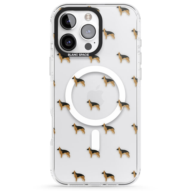 iPhone 16 Pro Max German Sherpard Dog Pattern Clear Black Impact Phone Case