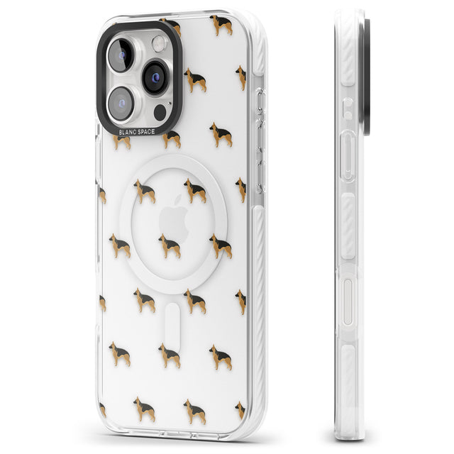 iPhone 16 Pro Max German Sherpard Dog Pattern Clear Black Impact Phone Case