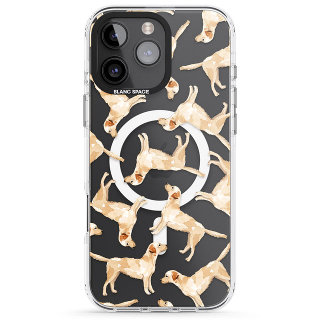 iPhone 16 Pro Max Yellow Labrador Watercolour Dog Pattern Black Impact Phone Case